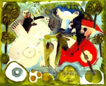 Nu œuvres - Le dejeuner sur l herbe Manet 2 1961 abstrait Nue